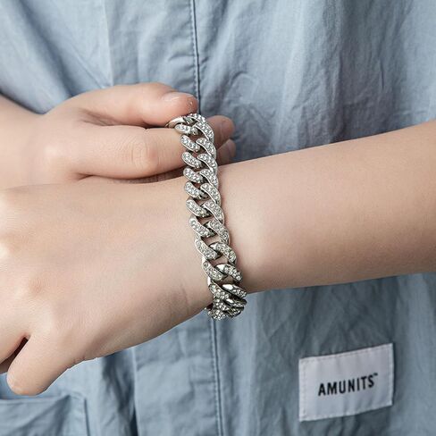 Hip Hop Iced Out Rhinestones Bracelet Alloy Link Chain Bracelet in Saudi Arabia