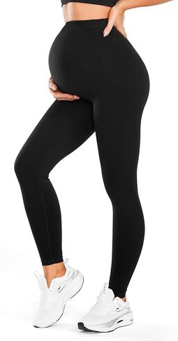JOYSPELS Lycra Thick Maternity Workout Leggings Soft Stretchy Pregnancy Leggings Over The Belly in Saudi Arabia