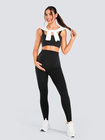 JOYSPELS Lycra Thick Maternity Workout Leggings Soft Stretchy Pregnancy Leggings Over The Belly in Saudi Arabia