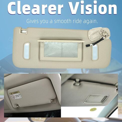 Gray Right Passenger Side Car Sun Visor Fits for 2007-2014 Cadillac Escalade Chevy Tahoe GMC Yukon 2007-2013 Chevy Avalanche Silverado GMC 1500 2500HD 3500HD, Replaces 22850306 in Saudi Arabia