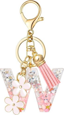 SELOVO Girls Pink Flower Chain Cute Keychain Initial Keychain Key Chain for Women in Kuwait