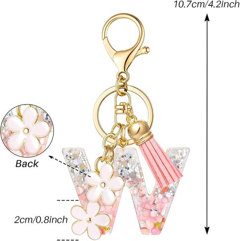 SELOVO Girls Pink Flower Chain Cute Keychain Initial Keychain Key Chain for Women in Kuwait