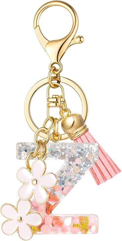 SELOVO Girls Pink Flower Chain Cute Keychain Initial Keychain Key Chain for Women in Kuwait