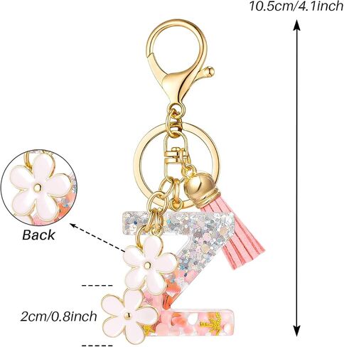SELOVO Girls Pink Flower Chain Cute Keychain Initial Keychain Key Chain for Women in Kuwait