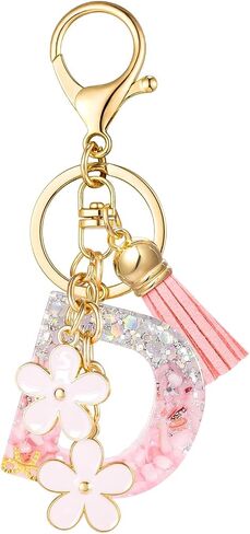 SELOVO Girls Pink Flower Chain Cute Keychain Initial Keychain Key Chain for Women in Kuwait