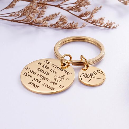 Best Friends Keychain Gift for Her, BFF Keyring Gift for Women Girls Birthday Galentine's Day, Funny Friend Keychain Gift in Saudi Arabia