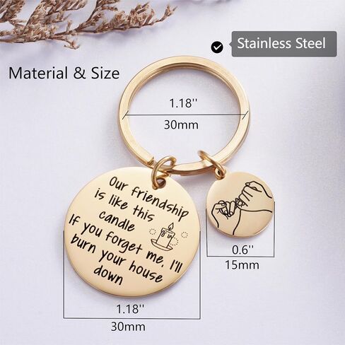 Best Friends Keychain Gift for Her, BFF Keyring Gift for Women Girls Birthday Galentine's Day, Funny Friend Keychain Gift in Saudi Arabia