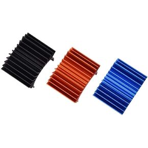 RC Motor Heat Sink, 3PCS Metal Universal Cooling Fin Set Black & Red & Blue Heat Sink Compatible with RC Car 540/550 Motor