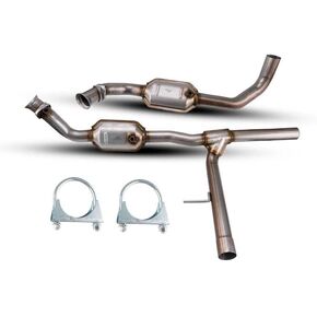 KAC Left Right Catalytic Converter Industrial Grade Stainless Steel W/Gasket Replacement for 2006-2008 F150 AWD Pickup 5.4L 4.6L V8 OEM # 50553, 53569 2Pcs ​(EPA Compliant)
