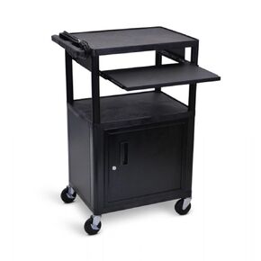 FSE Luxor 373-LP42CLE-B 42 بوصة H AV Cart - 3 أرفف خزانة أمامية قابلة للسحب in Kuwait