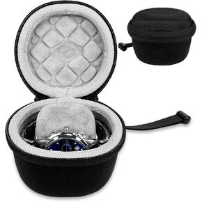 Hard Watch Case Travel, Single Watch Case for Men and Women, Portable Watch Storage Box for Sports, Business Trips and Travel, Hard EVA Protective Watch Case Waterproof, Black