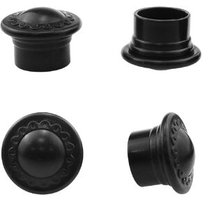Plastic Curtain Pole End Plug Caps Curtain Rod Stopper for 1.1 "Diameter Curtain Rod Black 4 PCS