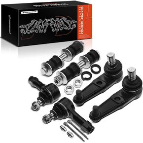 A-Premium Set of 6, Front Sway Bar Link, Lower Ball Joint, Outer Tie Rod End, Compatible with Ford Escort 1997-2003, Mercury Tracer 1997-1999