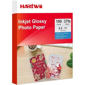 135gsm High Glossy Photo Paper 100 Sheets 8.5x11 Inches Thin Printing Paper for Inkjet Printer with Dye Ink, for Brochure Printing, Custom Chip Bag Party Favors, Letter Size