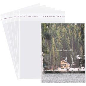 Miraclekoo 100Pcs 8-3/8 x 10-1/4 Inch Resealable Cello Cellophane Bags Clear Thick Plastic Sleeves - Fit 8x10 Inch Photo Mats Envelopes Art Prints