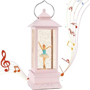Ballerina Rotating Christmas Snow Globes for Girl Gift with 6H Timer,11" H Music Dancing Glittering Snow Globe Lanterns Christmas Decorations Indoor Home Decor