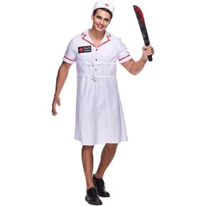 EraSpooky Men's Twisted Nurse Costume Adult Halloween Jokester Outfits