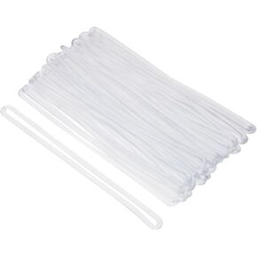 Mini Skater 5 Inch Plastic Travel Luggage Name Tag Loop Straps for Bag Tags ID Card Badge Holders, 30Pcs (Clear)
