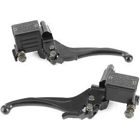 Akozon Brake Lever, Pair of 22mm / 0.9in Hydraulic Clutch Front Rear Brake Pump with Handle Parking Lock for 150cc 250cc ATV GY6 Motorcycle