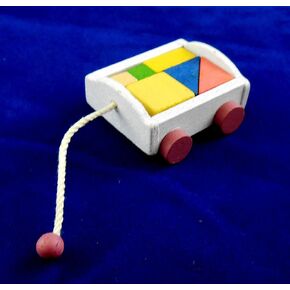 Dollhouse Miniature Wagon with Blocks