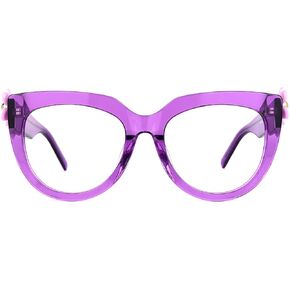 Zeelool Stylish Vintage Oversized Cat Eye Glasses for Women with Non-prescription Clear Lens Miguel ZOP432631