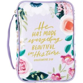 Creative Brands Faithworks-Canvas Bible Cover with Carry Handle and Zipper Closure, 7 x 10-Inch, Everything Beautiful