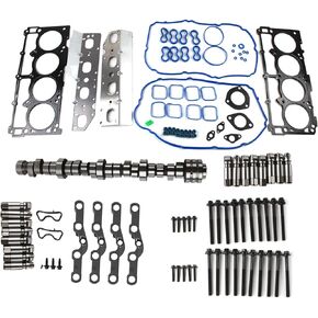 53022263AF Engine Camshaft MDS Valve Lifters Kit, Compatible with Dodge Ram1500 Hemi 5.7L V8 2009-2015, Automotive Engine Cam Lifter Kits Replace Part with Head Gasket Bolts 53021726AD
