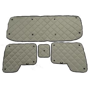 Insulated Blackout Window Covers in Grey Color by ZenEclipse® Fits Kenworth T600/T660/T800/W900 with Newer Style Daylight Doors (1125D Series) Set of 4
