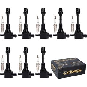 LCWRGS Set of 8 Ignition Coil Pack and Spark Plugs Fits for 2004 2005 2006 2007 Nissan Titan Armada Infiniti QX56 5.6 V8 Replaces# UF510 C1483