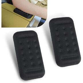 2 PCS Car Armrest Elbow Pad, 5.11" x 2.63" x 0.59" Memory Foam Material Relieve Fatigue Vehicle Elbow Support Pad, Multi-Function Decorative Accessory, Suitable for Most Car Models (Black)