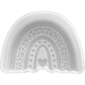 Rainbow with Leopard Print Freshie Silicone Mold | Size 4.5" Wide x 3.5" Long x 1" Deep | Rainbow Shape Freshie Mold | Rainbow Design for Freshie, Soap, Resin, Candles