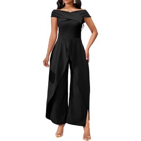 VisiChenup Jumpsuits for Women Dressy Sexy Casual Solid Color Overlay Long Pants Cocktail Clubwear Rompers