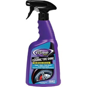 Wizards Hybrid Ceramic Tire Shine Spray - SiO2 Infused - 22 fl oz - Longer Shine and UV Protective Shield Against Water and Pollution - Fast Drying No Sling Spray Tire Coating