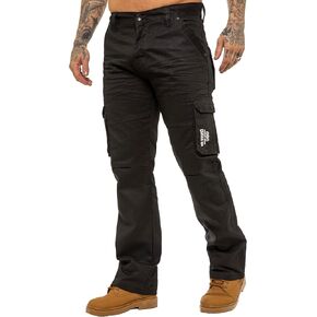 989Zé ENZO Mens Cargo Combat Jeans Loose Fit Casual Denim Pants
