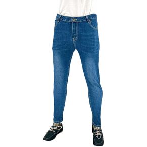 BAKANO Men's Casual Performance Skinny Slim Fit Stretch Denim Jeans, Mid Rise, Flex Waist, 5 Pockets, 3 Length