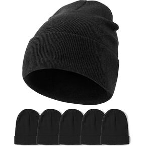 WESTEND 6 Pack Beanies for Men and Women - Unisex Knitted Warm Solid Color Multi-Packs