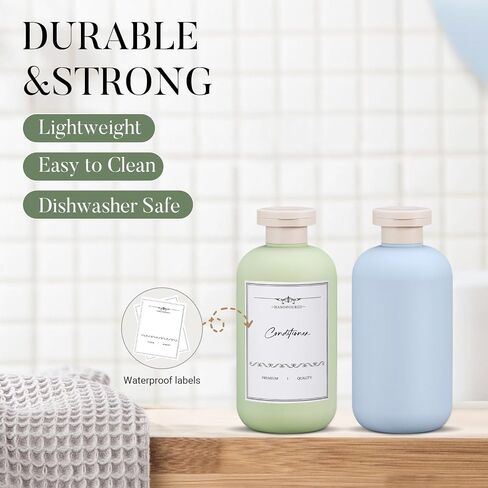 3 PACK Travel Shampoo Bottle, Empty Plastic Squeeze Bottles 6.8oz with Flip Cap, Lotion Container for Toiletries in Kuwait