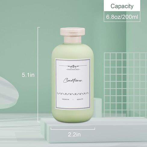 3 PACK Travel Shampoo Bottle, Empty Plastic Squeeze Bottles 6.8oz with Flip Cap, Lotion Container for Toiletries in Kuwait