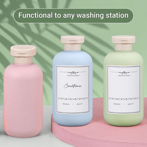 3 PACK Travel Shampoo Bottle, Empty Plastic Squeeze Bottles 6.8oz with Flip Cap, Lotion Container for Toiletries in Kuwait