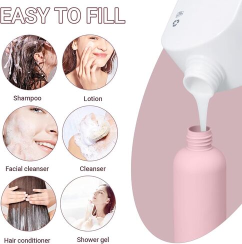 3 PACK Travel Shampoo Bottle, Empty Plastic Squeeze Bottles 6.8oz with Flip Cap, Lotion Container for Toiletries in Kuwait