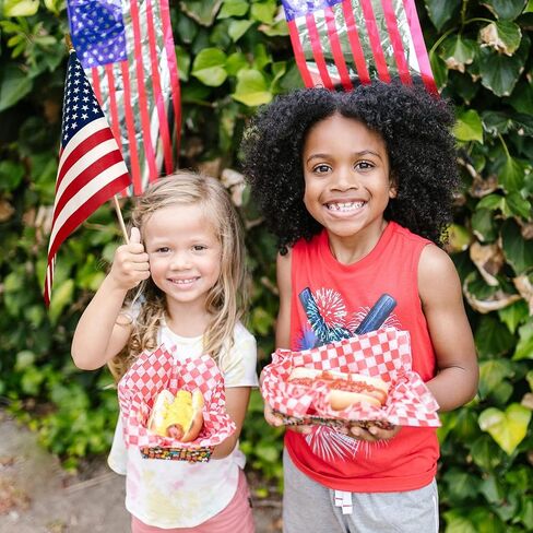 Uelfbaby 12 Pack Small American Flags on Stick, Small US Flags/Mini American Flag on Stick 4x6 Inch US American Hand Held Stick Flags with Kid-Safe Spear Top, Polyester Full Color Tear-Resistant Flag for 4th of July Decorations, Memorial Day Decorations in Kuwait