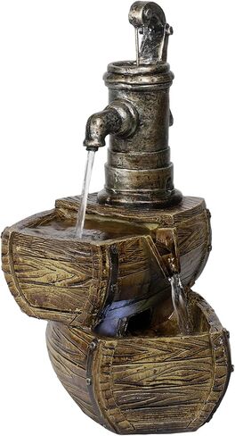 Alpine Corporation YHL428 Alpine 19" Tall White Barrels & Faucet Tabletop Decoration Fountain in Saudi Arabia