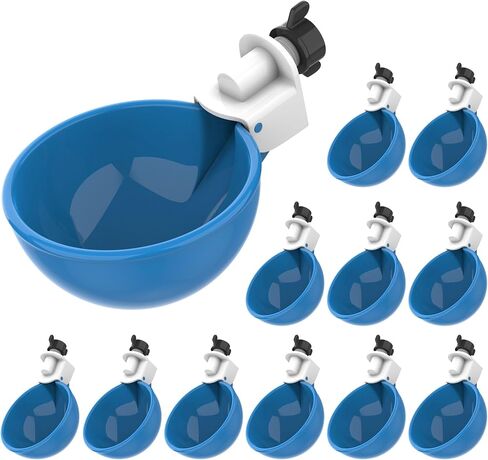 Lil Clucker - Pack of 5 - Blue Large Automatic Chicken Water Cups - Chicken Waterer Cups Suitable for Ducks, Geese, Turkeys, and Bunny Rabbit - Chicken Water Feeder Kit - Poultry Waterer in Saudi Arabia