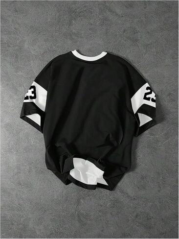 SOLY HUX Men's Color Block Letter Graphic Tees Crew Neck Short Sleeve T Shirt Summer Tops in Saudi Arabia