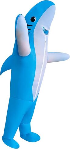 2 Packs Inflatable Shark Costume Air Blow up Shark Jumpsuit Fancy Dress Suit for Adult/Halloween/Birthday Gift/Cosplay Party in Saudi Arabia