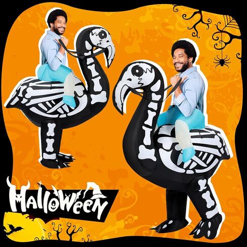 زي الهالوين القابل للنفخ زي الفلامنغو للبالغين زي هيكل عظمي فلامنغو قابل للنفخ لحفلات الهالوين التنكرية والمناسبات العائلية الداخلية والخارجية in Kuwait