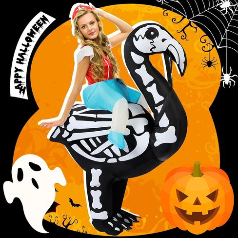 زي الهالوين القابل للنفخ زي الفلامنغو للبالغين زي هيكل عظمي فلامنغو قابل للنفخ لحفلات الهالوين التنكرية والمناسبات العائلية الداخلية والخارجية in Kuwait