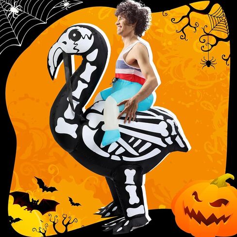 زي الهالوين القابل للنفخ زي الفلامنغو للبالغين زي هيكل عظمي فلامنغو قابل للنفخ لحفلات الهالوين التنكرية والمناسبات العائلية الداخلية والخارجية in Kuwait