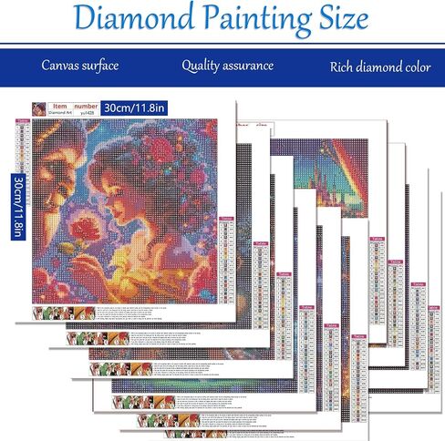 JensHant 12 Pack Angels Diamond Painting Kit for Adults Beginner Full Drill Diamond Painting with Multi Shaped Bright Diamond DIY Gem Painting Kit for Home Wall Decor(11.8x11.8in) in Saudi Arabia