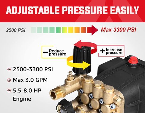 YAMATIC 3/4" Shaft Horizontal Pressure Washer Pump - 3000 PSI @ 2.5 GPM - Original Engineering Pump for Most Brand engine power washer in Kuwait